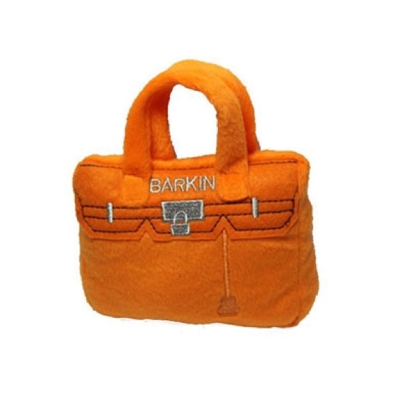 HAUTE DIGGITY DOG ORANGE BARKIN BAG DOG TOY NWT - Picture 4 of 9